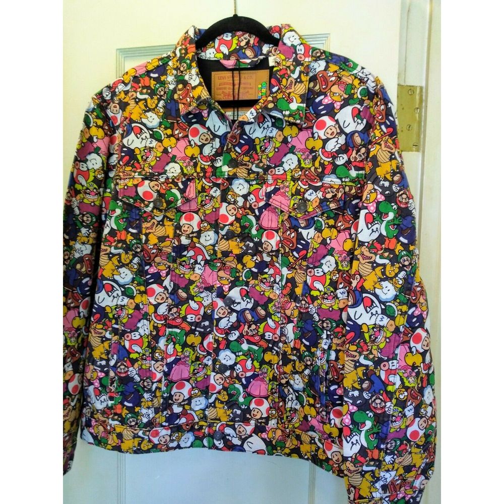 Levi x Super Mario Trucker Jacket Size XL Nintendo